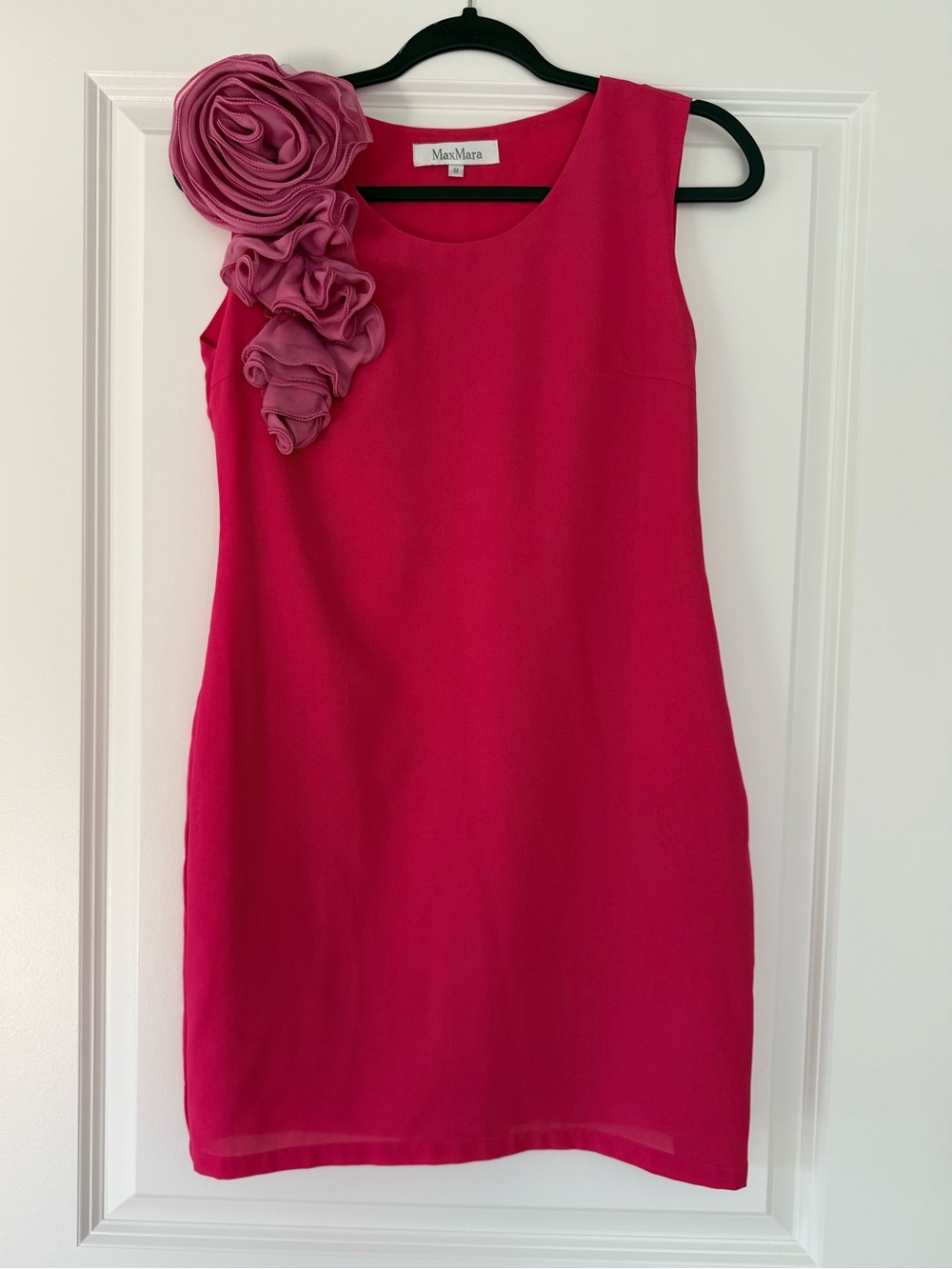 MaxMara Girls' Hot Pink Sleeveless Dress with Rosette Detail